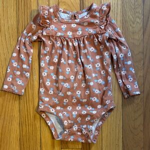 Carter's Brown Floral Long Sleeve Bodysuit